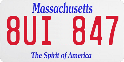 MA license plate 8UI847