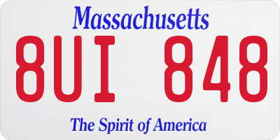 MA license plate 8UI848