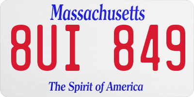 MA license plate 8UI849