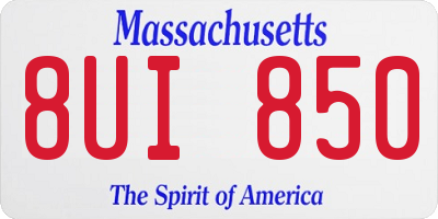 MA license plate 8UI850
