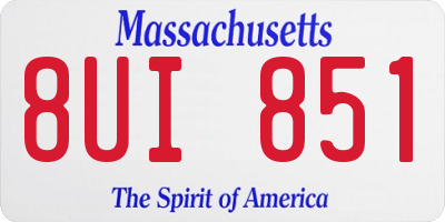 MA license plate 8UI851