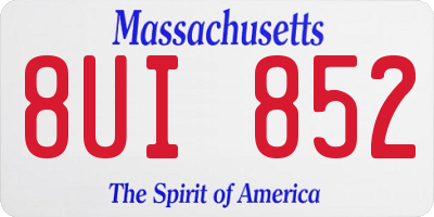 MA license plate 8UI852
