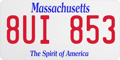MA license plate 8UI853