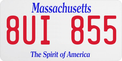 MA license plate 8UI855
