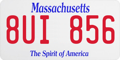 MA license plate 8UI856