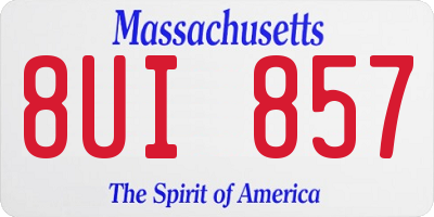 MA license plate 8UI857