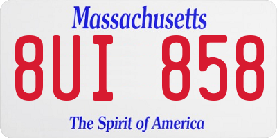MA license plate 8UI858