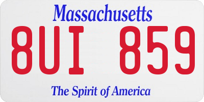 MA license plate 8UI859