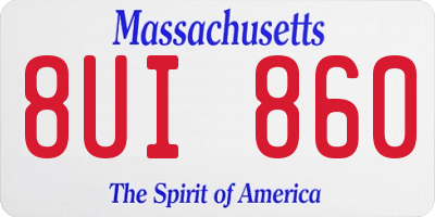 MA license plate 8UI860