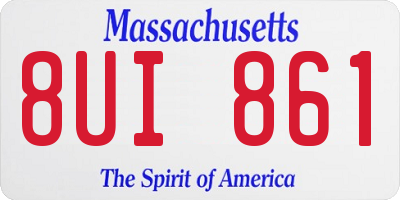 MA license plate 8UI861