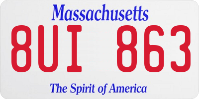 MA license plate 8UI863