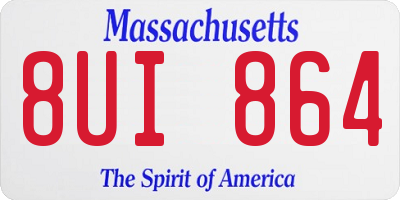 MA license plate 8UI864