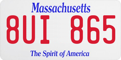 MA license plate 8UI865