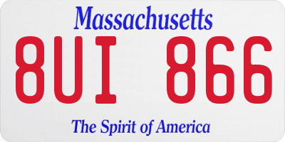 MA license plate 8UI866
