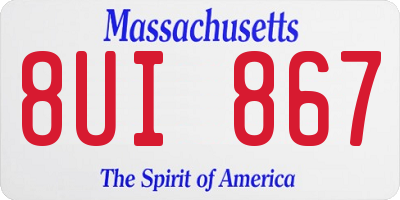 MA license plate 8UI867