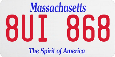 MA license plate 8UI868