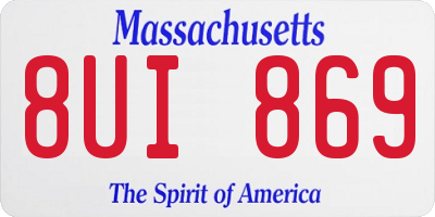 MA license plate 8UI869