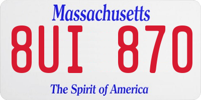 MA license plate 8UI870