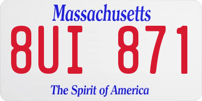MA license plate 8UI871
