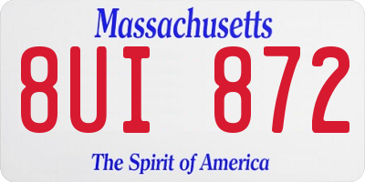 MA license plate 8UI872