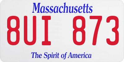 MA license plate 8UI873