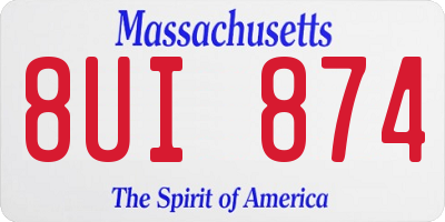 MA license plate 8UI874