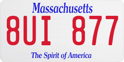 MA license plate 8UI877