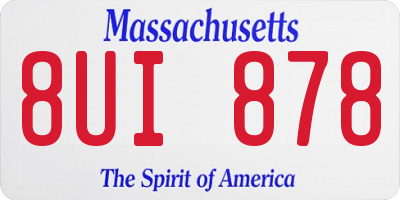 MA license plate 8UI878