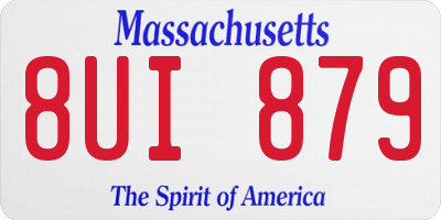 MA license plate 8UI879