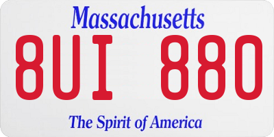 MA license plate 8UI880