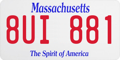 MA license plate 8UI881