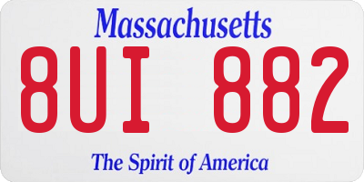 MA license plate 8UI882