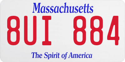 MA license plate 8UI884