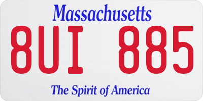 MA license plate 8UI885