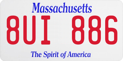MA license plate 8UI886