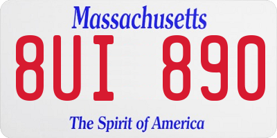 MA license plate 8UI890