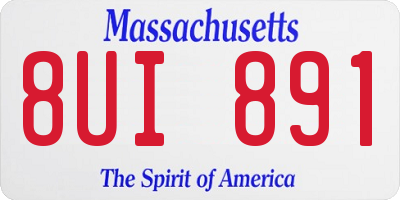 MA license plate 8UI891