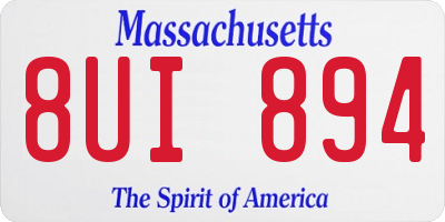 MA license plate 8UI894