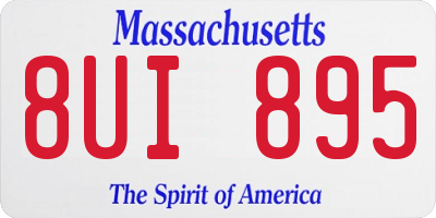 MA license plate 8UI895