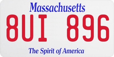 MA license plate 8UI896