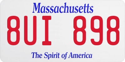 MA license plate 8UI898