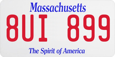MA license plate 8UI899