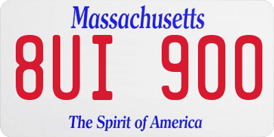 MA license plate 8UI900