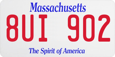 MA license plate 8UI902