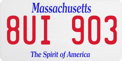 MA license plate 8UI903
