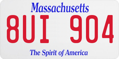 MA license plate 8UI904