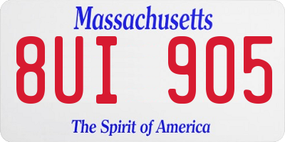 MA license plate 8UI905