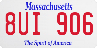 MA license plate 8UI906