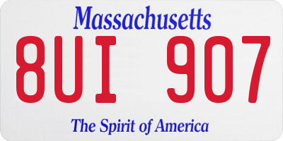 MA license plate 8UI907