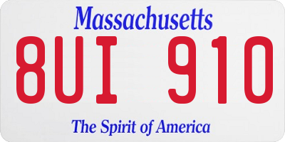 MA license plate 8UI910